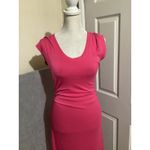 Daily Practice Ribbed Ruched V Neck Midi Dress Hot Pink XSP Size undefined Photo 1