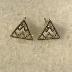 Mountain earrings silver look stud triangle jewelry New Photo 1