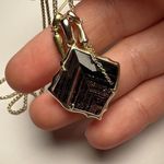 Kendra Scott Arlet Pendant Necklace Gold Tone Brown / Black Glass With Charms Photo 5