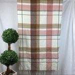Apt. 9  White & Tan Plaid Gingham Rectangular Tassel Trim Soft Scarf Photo 2