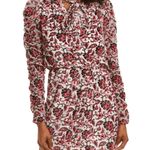 Monique Lhuillier ML  Velvet Devore Burnout Paisley Mini Dress in Pink size 10 Photo 0