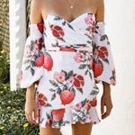 Sabo Skirt Sabo Luxe Pomegranate Wrap Off-Shoulder Mini Dress Size Small Photo 2