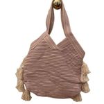 Fantasia Accessories Purple Pink Striped Tassel Shoulder Tote Bag OS Photo 7