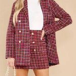 Aura Pink Tweed Mini Skirt Photo 0