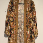 Free People Kimono Jacket XS Boho Paisley Longline Open Front Cardigan Festival Photo 0
