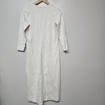 AYR Womens 100% Pima Cotton Midi Button Up Stretch Dress Ivory Sz M Photo 3