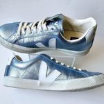 VEJA  Womens Esplar Low Sneakers Metallic Blue Lace Up size 6 Photo 6