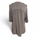 Style & Co . Gray 3/4 Sleeve Pleated‎ Blouse Photo 1