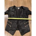 Cache  open front cardigan jacket duster Faux Suede Soft Motto Black Zipper 6 Photo 5