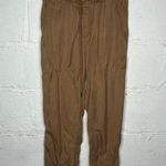 Loft Women's Drawstring Pull On Lyocell Emory Taper Pants Toasted Coconut Tan XS Photo 0