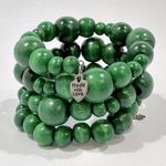 Green Beaded Made With Love Wrap Bracelet Photo 0