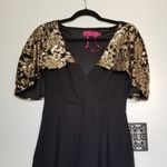 Boohoo  night gold sequin black romper size 6 Photo 3