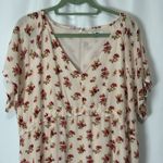 Madewell Tie-Sleeve Ruffle-Waist Midi Dress Pink Floral Sz 22 Cottagecore Plus Photo 4