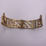 Anne Klein Logo Cuff Bracelet Metal Gold Snap Bangle 1” Width Modern Geometric Minimalist Photo 5