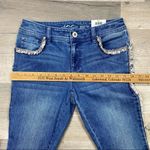 INC International Concepts Skinny Jeans Tweed Fringe Side Mid Rise Size 0 NWT Blue Photo 12