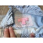 Lilly Pulitzer Brinkley blue striped shirt dress size 10 ruffle neckline 3/4 slv Photo 4