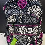 Vera Bradley  Canterberry Magenta Women's Black Pink Floral Back Pack SKU 6090 Photo 0