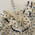 Rebecca Taylor Quilted Bluebell Blouse Size Boho Antique Cream Floral Size 2 XS Photo 5