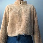 Forever 21 sherpa fluffy brown teddy cropped sweater Photo 1