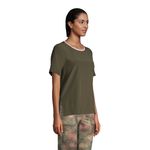 Lands' End  Womens Top Sz‎ M 10 12 Forest Moss Pink Elbow Sleeve 365 Tunic Green Photo 2