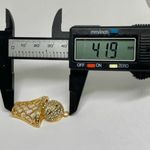 Stainless steel Basketball and goal rhinestones gold tone pendant Photo 3