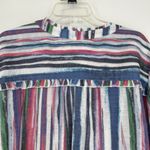 Zac & Rachel Button Up Shirt Stripe White Pink Blue Art Ruffle Long Sleeve Sz 2X Photo 5