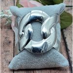 None Set of 2 Statement Metal Cuff Bracelets 1 Silver Tone & 1 Gold Tone Link Look Photo 9