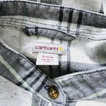 Carhartt Twilight Relaxed 3/4 Sleeve Plaid Flannel Button Down Shirt Size Small Photo 5