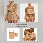 SKIMS hotel collection cami shorts & robe set honey S NWT Photo 1