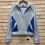 Nike Vintage Track Jacket Blue Gray Neon Trim Y2K Retro Athleisure Sportswear L Photo 2