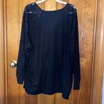 Torrid NWT Cotton Modal Rib Lace Long Sleeve Top: Deep Black (3X 22-24) Photo 7