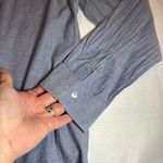 J. Jill Tuxedo Pleat Chambray Button Down tunic shirt blouse size Medium Blue Photo 5