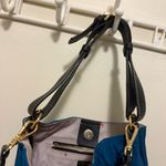 Frances Valentine June Hobo Handbag Navy Striped Strap Gold Zip Blue Photo 4