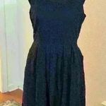 J.Crew  Navy Blue Babydoll A-Line Knee Length Midi Eyelet Dress Photo 0