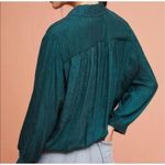 Maeve Anthropologie  Almeria Emerald Green Paisley Blouse Sz Small Photo 3