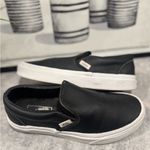 Vans Women's 6.5 Asher Perforated Leather Slip On Sneakers Black Low Shoe Photo 1