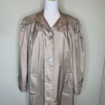 Vintage 80s Taupe Trench Coat ? Rain Jacket Sz 16 Large XL Tan Photo 4