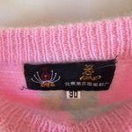 Striped Boatneck Mohair Dolman Sleeve Sweater Pink Size XS Photo 2