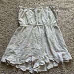 Allie Rose  Women’s Size Large Cream Linen Blend Romper Oatmeal Color Photo 6