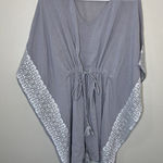 Garnet Hill  Kaftan Swim Coverup Embroidered Cotton Vacation Resort Beach Boho M Photo 0