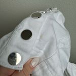 Lovers + Friends  Puff Sleeve Snap Button Front Crop Top White Denim Top Size XS Photo 7