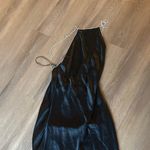 Cami NYC NWT  black silk halter rhinestone trim embellished open back midi dress Photo 6