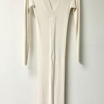 REMAIN Birger Christensen Joy Long Sleeve Rib Midi Sweater Dress Cream Women's S Photo 1