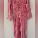 Free People Madrid Double Cloth One Piece Jumpsuit Cotton Gauze Boho Barbie XS Photo 0