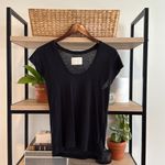 Citizens of Humanity Inessa Slub Jersey Knit Short Sleeve Black Tee, Size XS Photo 1