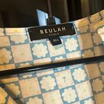 Beulah  Blue and Cream Checkered Floral Top Photo 1