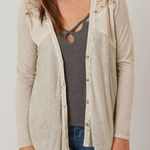 Miss Me  button down Cardigan Taupe size Large Photo 0