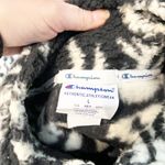 Champion  Floral Paisley Quarter Zip Sherpa Fleece Pullover Jacket Black White L Photo 2