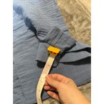 ZARA Women Size XS Dusty Blue Romper Tie Front 100% Cotton Lightweight Photo 6