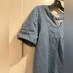 Madewell  Denim popover Swing‎ Dress  Wash Jean Chambray Blue Size Small Photo 4